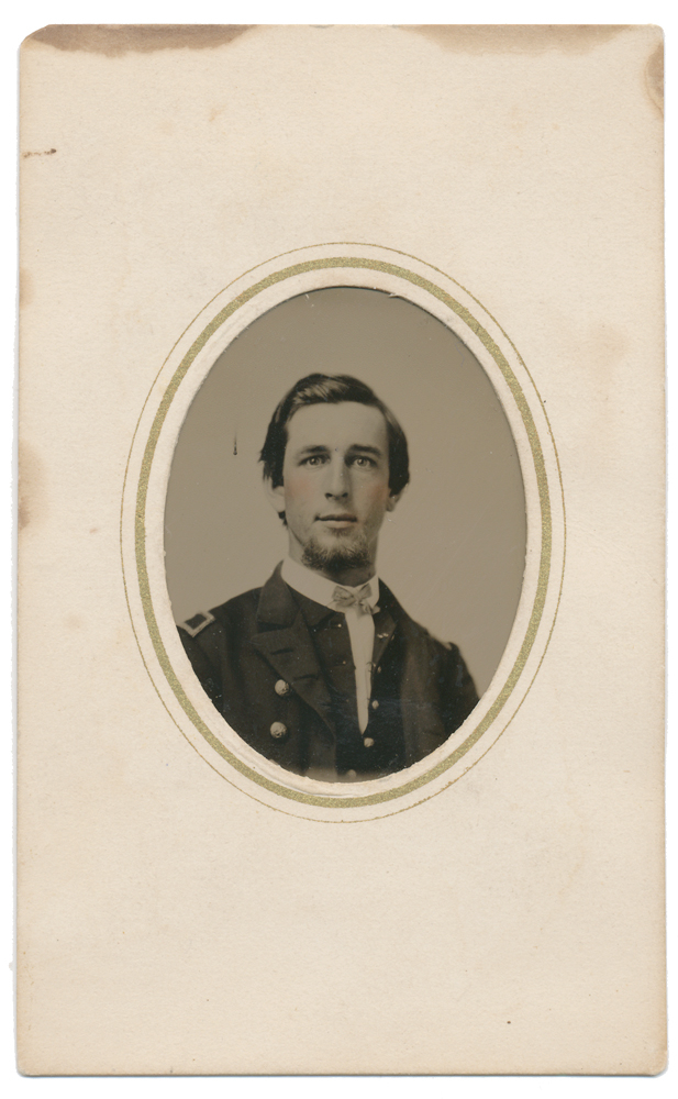 CDV SIZED TINTYPE OF YOUNG NAVY OFFICER