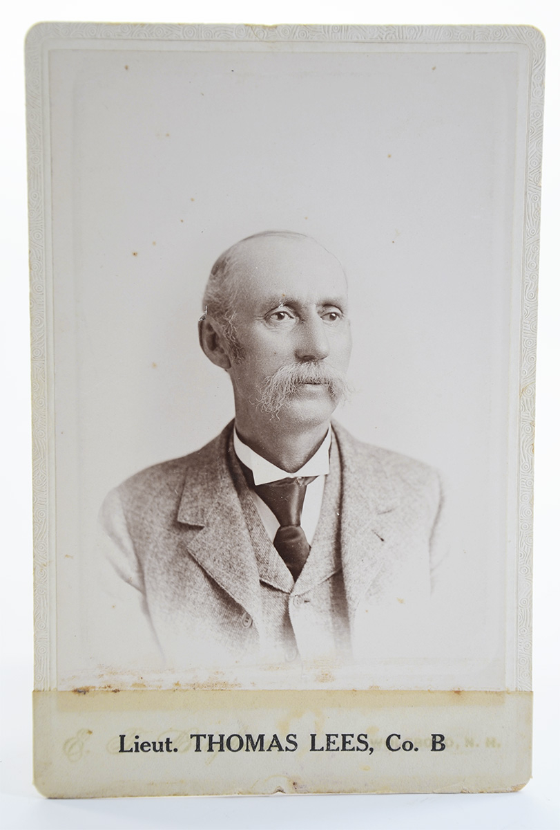 POST-WAR CABINET CARD PHOTO OF 2ND NEW HAMPSHIRE SOLDIER WHO WAS LISTED AS MISSING AT GETTYSBURG AND WHO LATER RETURNED TO DUTY – THOMAS 
