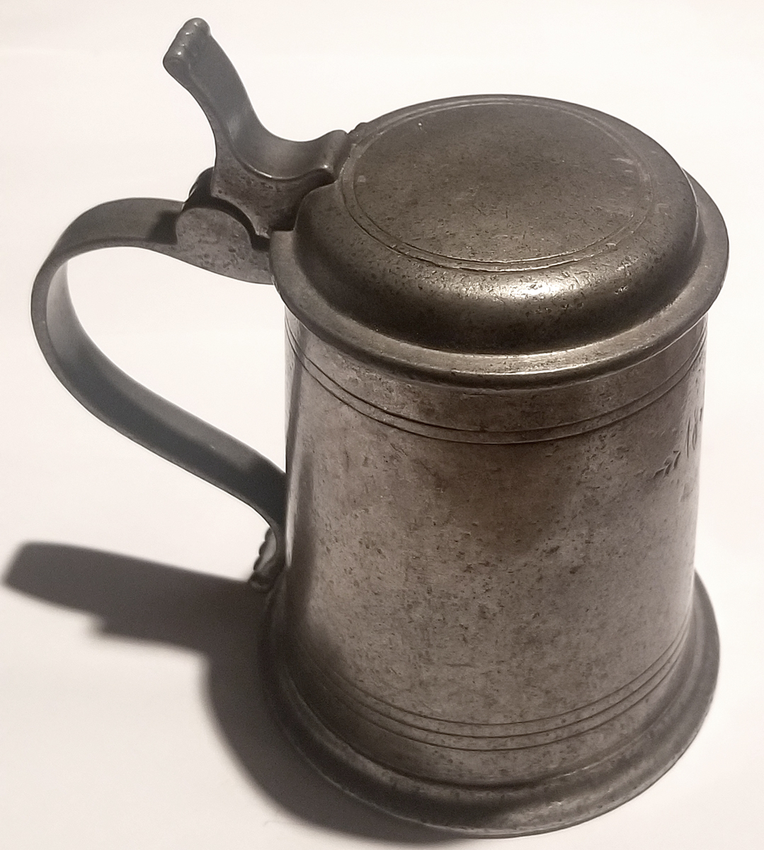 1810 PEWTER MUG ENGRAVED "FA" — Horse Soldier