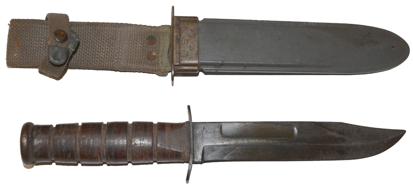US NAVY MARK 2 FIGHTING KNIFE & SCABBARD