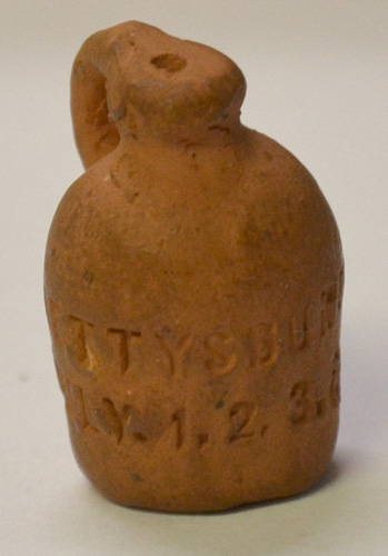 MINIATURE REDWARE WHISKEY JUG MADE FROM BATTLEFIELD MUD – GETTYSBURG SOUVENIR