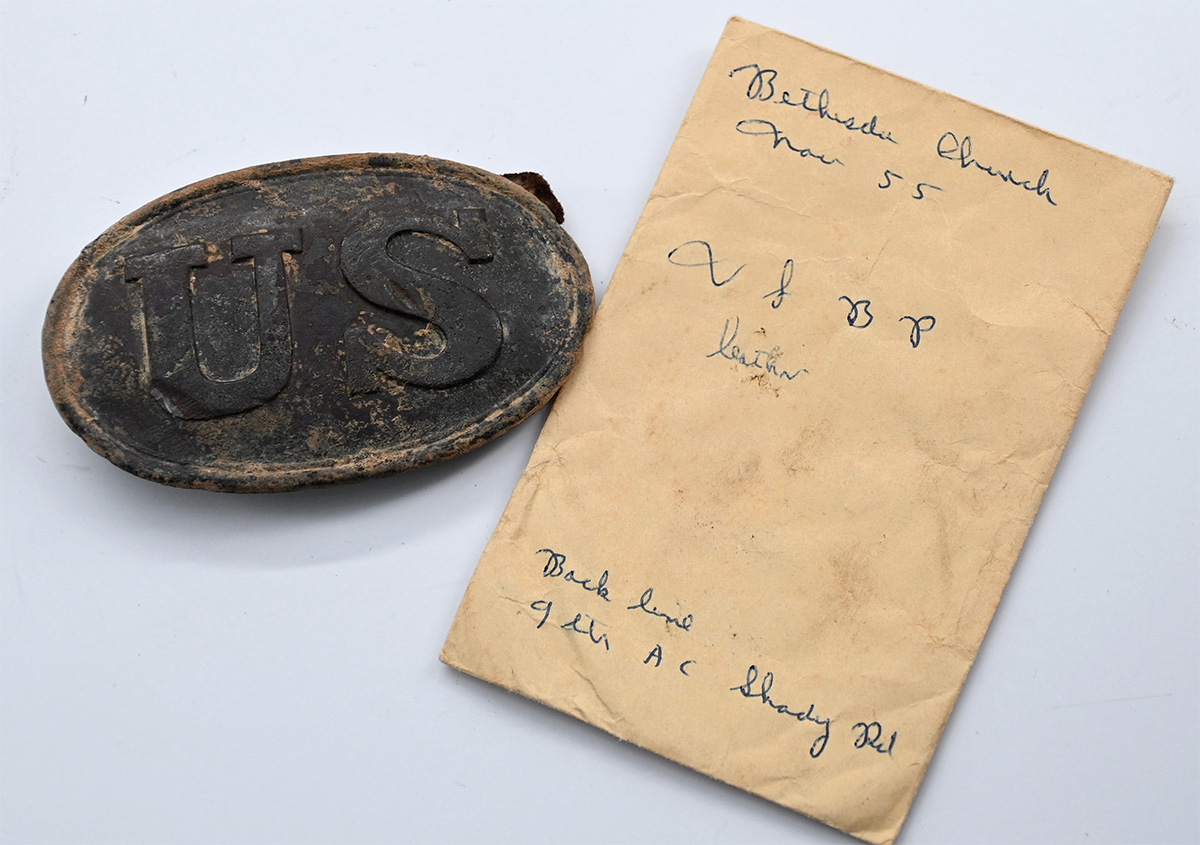 OVAL US BELT PLATE RECOVERED BY SYD KERKSIS 1955 AT BETHESDA CHURCH