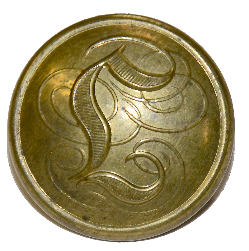 CS INFANTRY LINED MANUSCRIPT OLD ENGLISH “I” COAT BUTTON