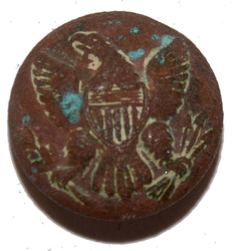 US GENERAL SERVICE “EAGLE” COAT BUTTON FROM SHERFY FARM, GETTYSBURG