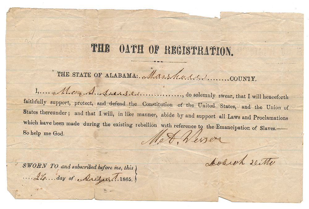 groups barred from taking oath of loyalty 1865 groups barred from taking oath of loyalty 1865