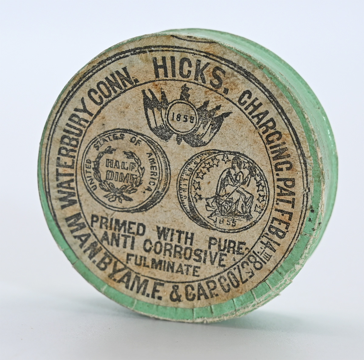 100 COUNT PACK OF HICKS PISTOL CAPS BY AMERICAN FLASK & CAP CO.