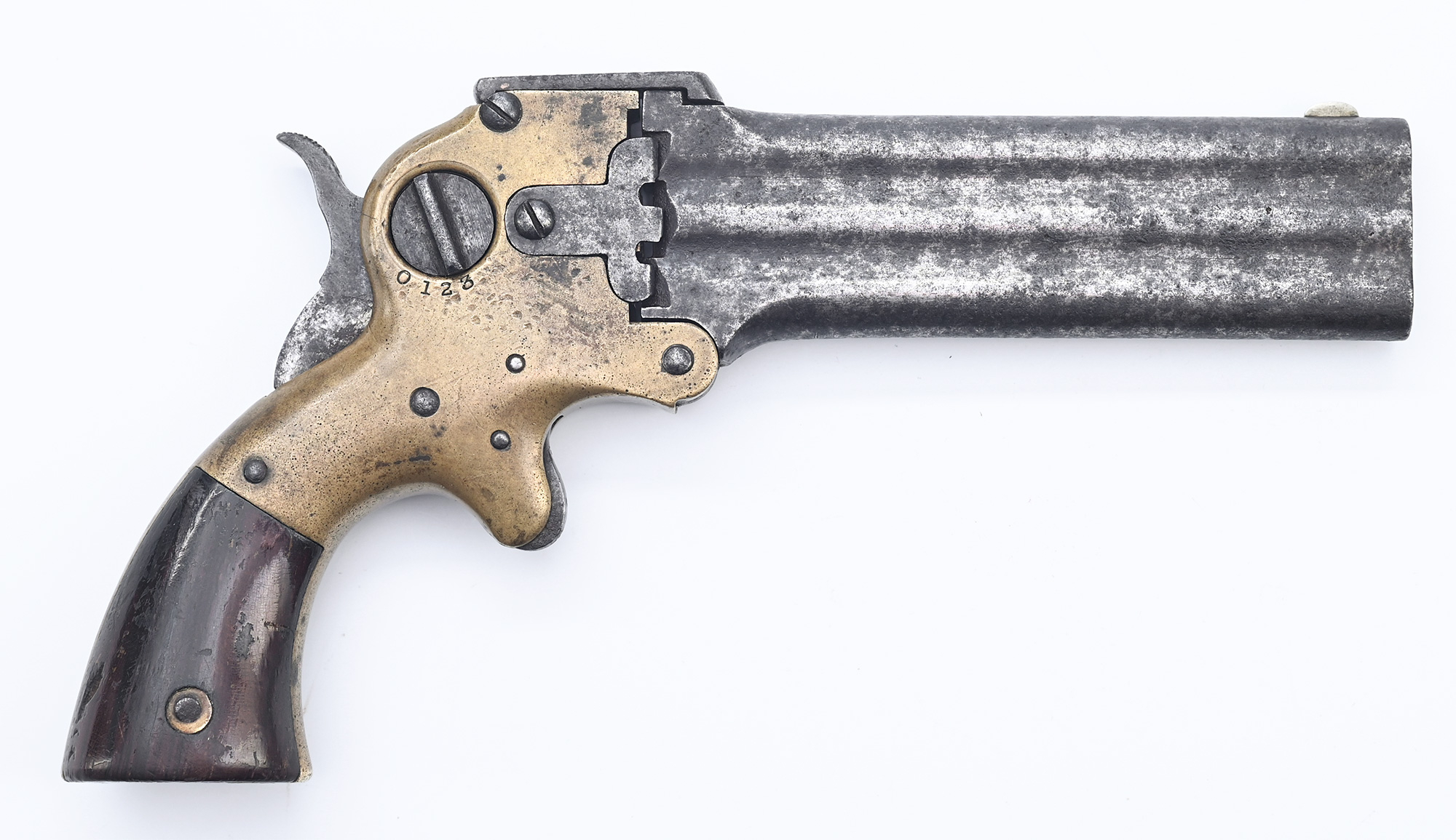 SCARCE FOUR-INCH MARSTON THREE-BARREL DERINGER