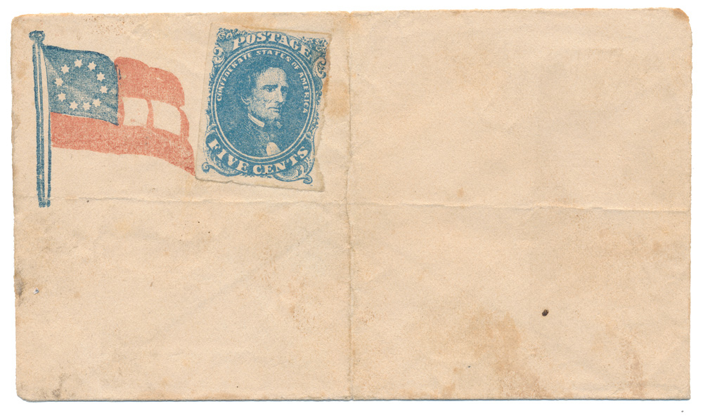 CONFEDERATE PATRIOTIC COVER WITH JEFF DAVIS STAMP