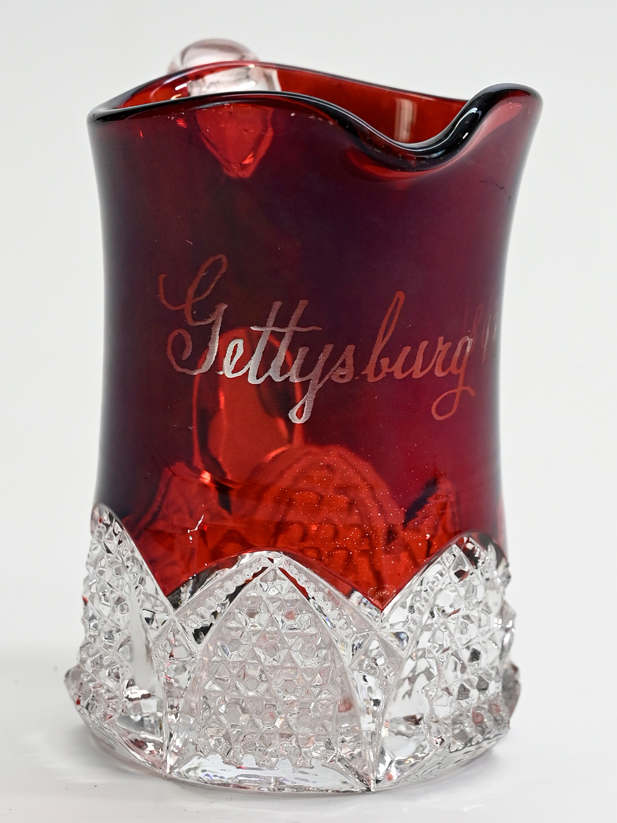 GETTYSBURG RUBY GLASS PITCHER