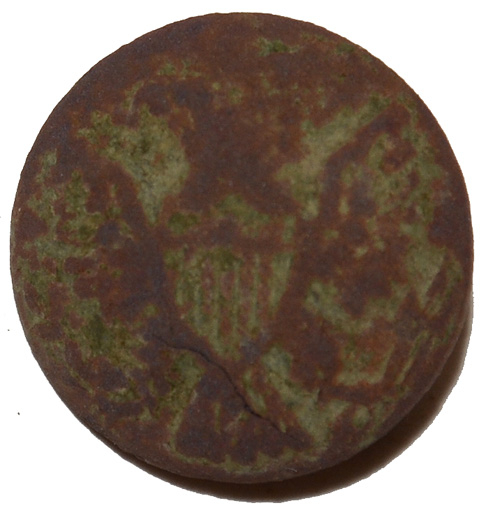 UNION GENERAL SERVICE EAGLE CUFF BUTTON FROM EXCELSIOR FIELD, GETTYSBURG