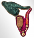 FANTASTIC GOLD-MOUNTED APPOMATTOX WOOD CARVED PIPE WITH CASE – 12TH WEST VIRGINIA INFANTRY