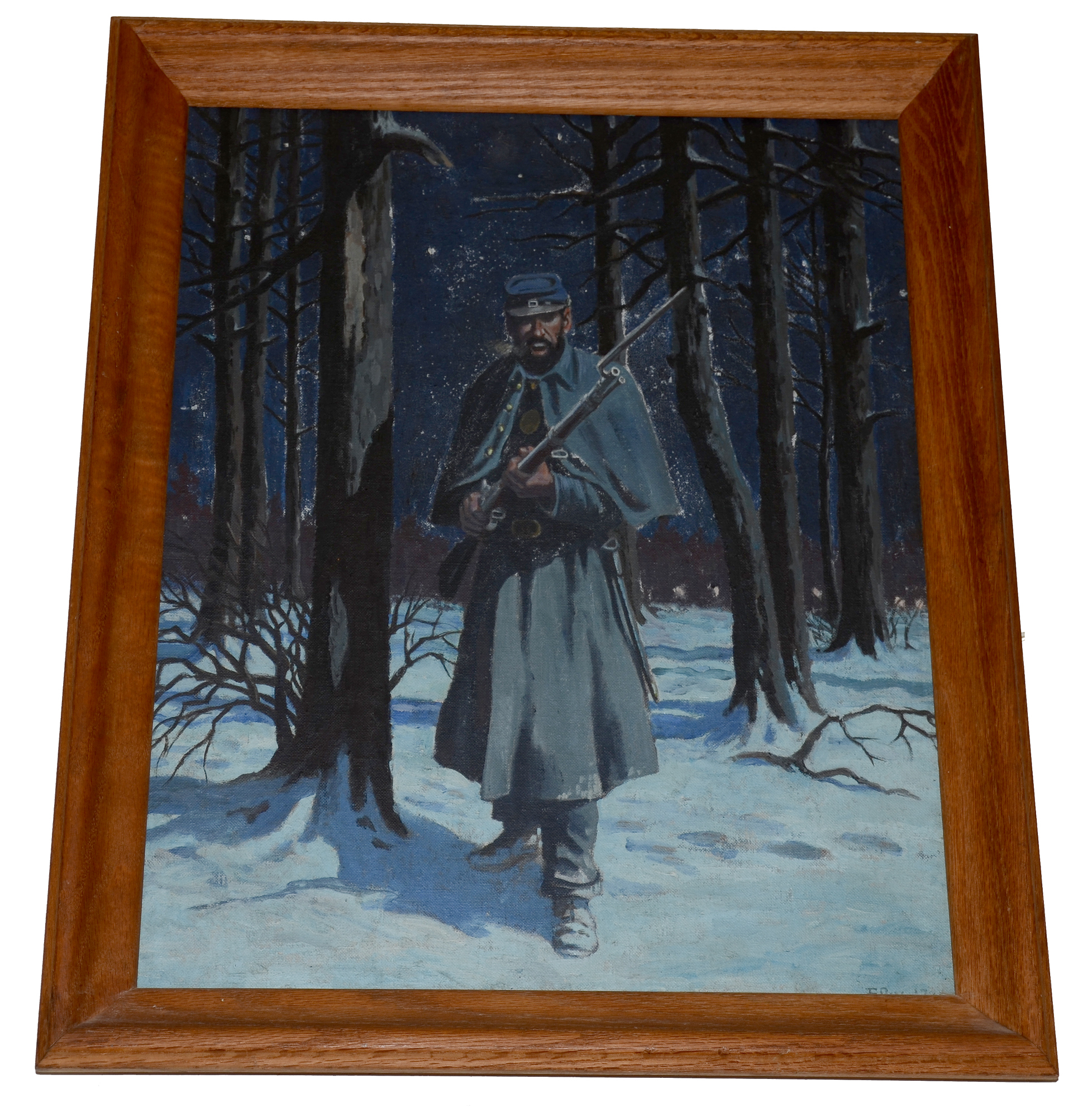 CIVIL WAR SENTRY PAINTING BY FAMED SUPERMAN / BATMAN ARTIST FRED RAY