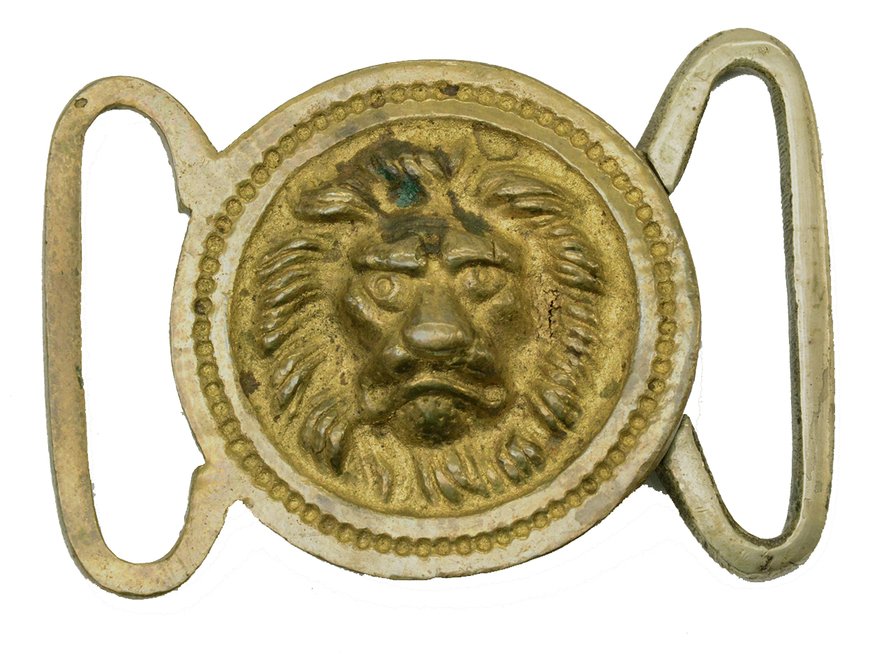 CONFEDERATE BRITISH IMPORT LION HEAD BELT PLATE