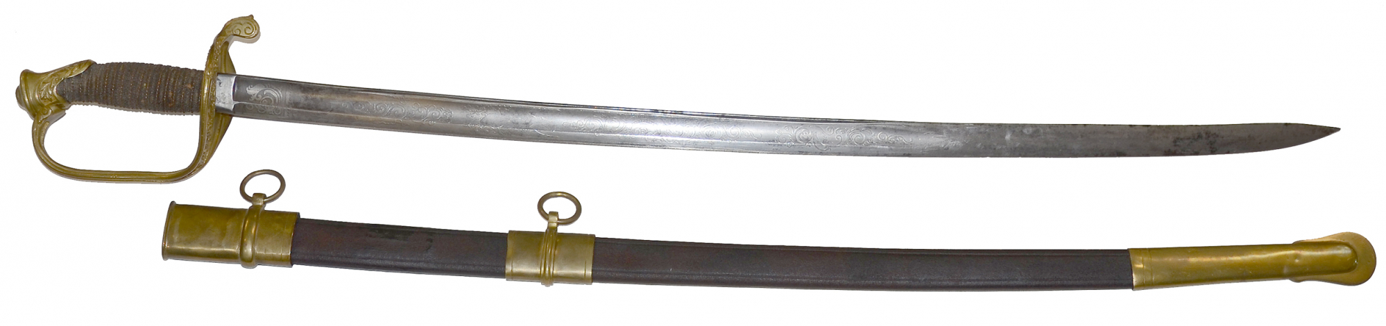 IMPORT M1850 FOOT OFFICER’S SWORD & SCABBARD SOLD BY H. G. HAMLIN OF CINCINNATI OHIO
