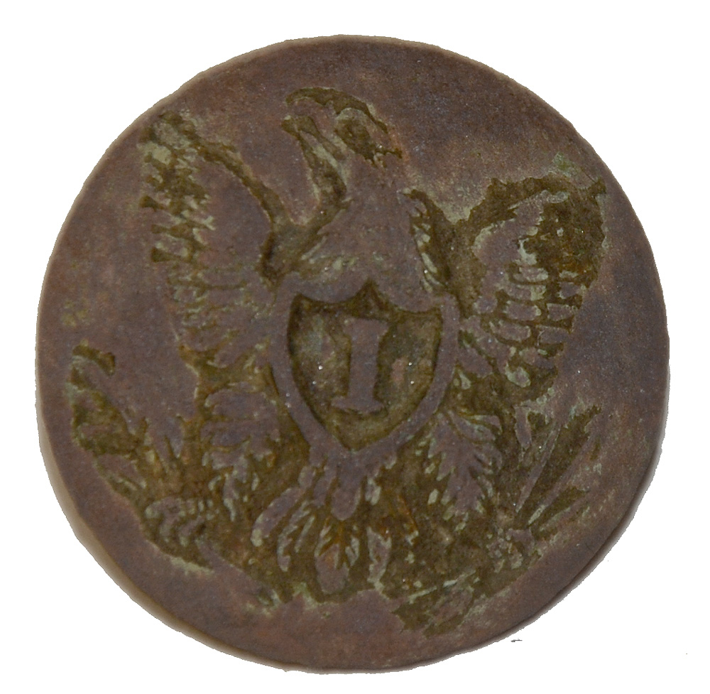 UNION EAGLE “I” COAT BUTTON FROM LITTLE ROUND TOP, GETTYSBURG