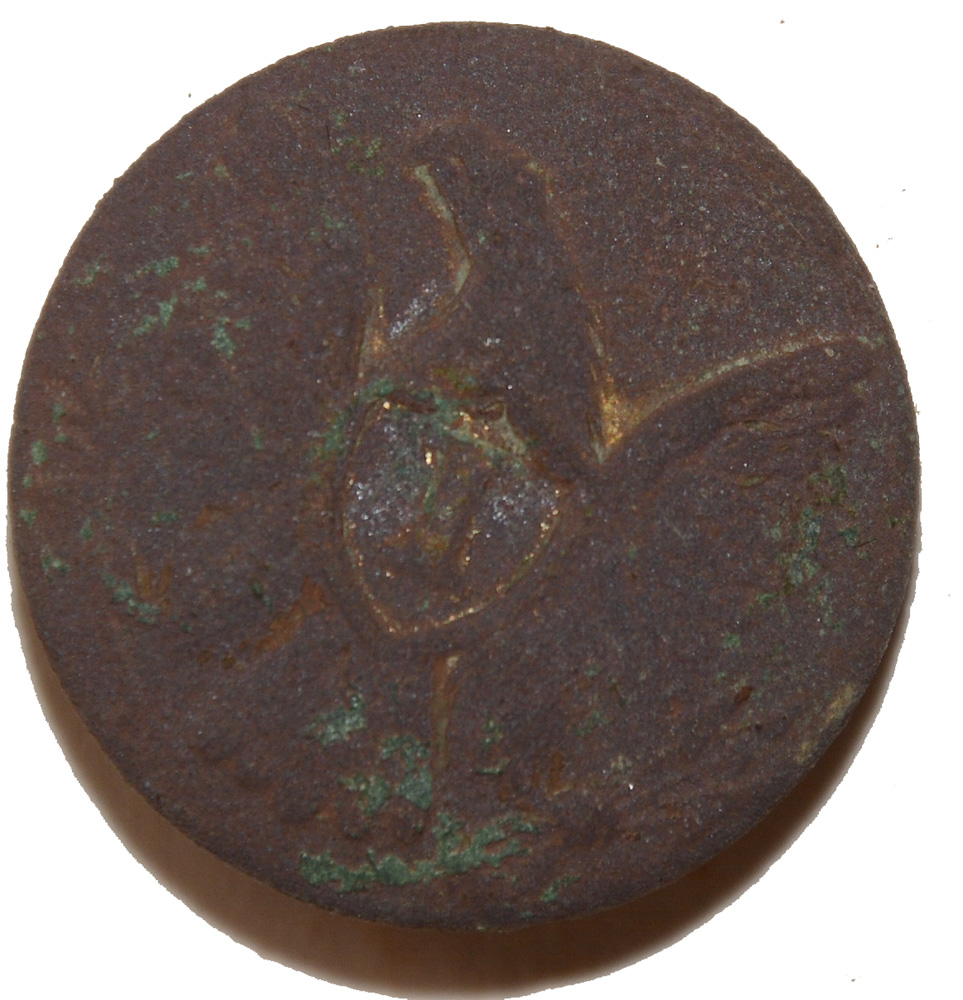 UNION EAGLE “I” COAT BUTTON FROM THE WHEATFIELD, GETTYSBURG