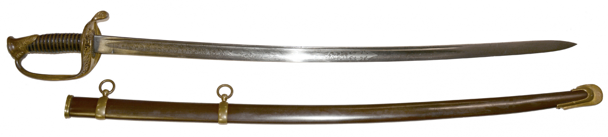 EXCELLENT 1850 FOOT OFFICER SWORD BY SAUERBIER IN METAL SCABBARD