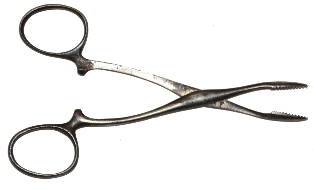 SMALL 19TH CENTURY MEDICAL LOCKING FORCEPS