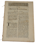THE AMERICAN MAGAZINE—JOURNAL OF THE PROCEEDINGS AND DEBATES IN THE POLITICAL CLUB;  DATED MAY 1745 