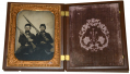 WONDERFUL HALF PLATE AMBROTYPE OF TWO EARLY WAR INFANTRYMEN FROM MISSOURI