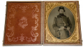 ABSOLUTELY BEAUTIFUL HALF PLATE RUBY AMBROTYPE OF MAJOR ISAAC M. ABRAHAM OF COMPANY G, 85TH PENNSYLVANIA INFANTRY