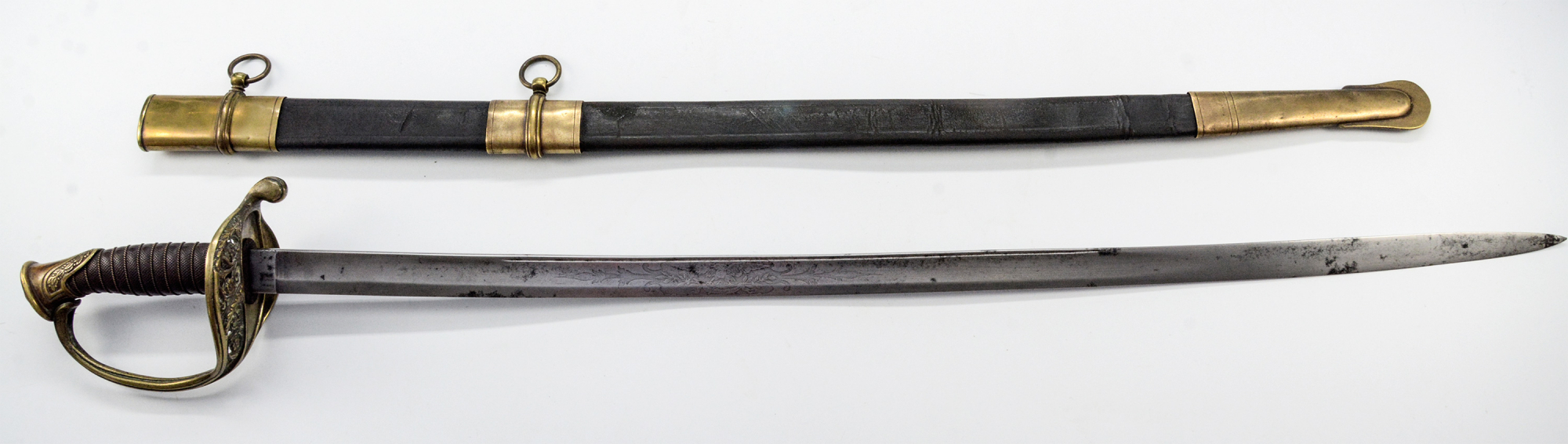 SCARCE M1850 FOOT OFFICER SWORD WITH GUTTA PERCHA GRIP BY JAMES P. FITCH, NEW YORK, 1861-1862