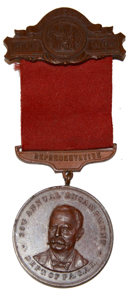 1904 GETTYSBURG ENCAMPMENT BADGE PENNSYLVANIA G.A.R