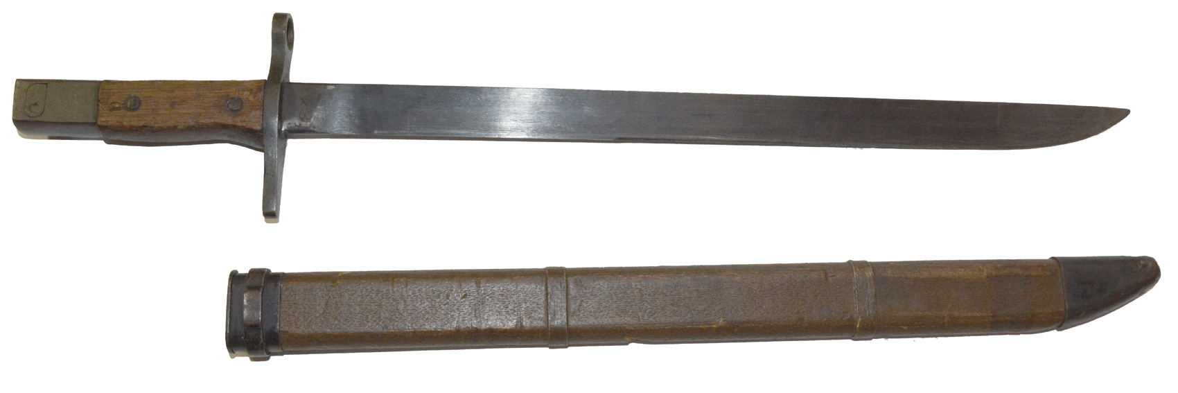 WORLD WAR TWO “LAST DITCH” JAPANESE BAYONET WITH WOOD SCABBARD