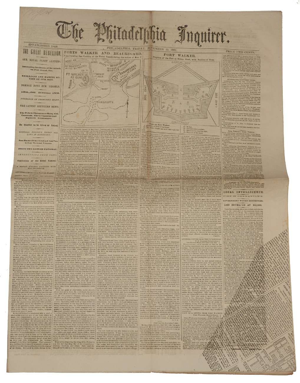 PHILADELPHIA INQUIRER—NOVEMBER 15, 1861