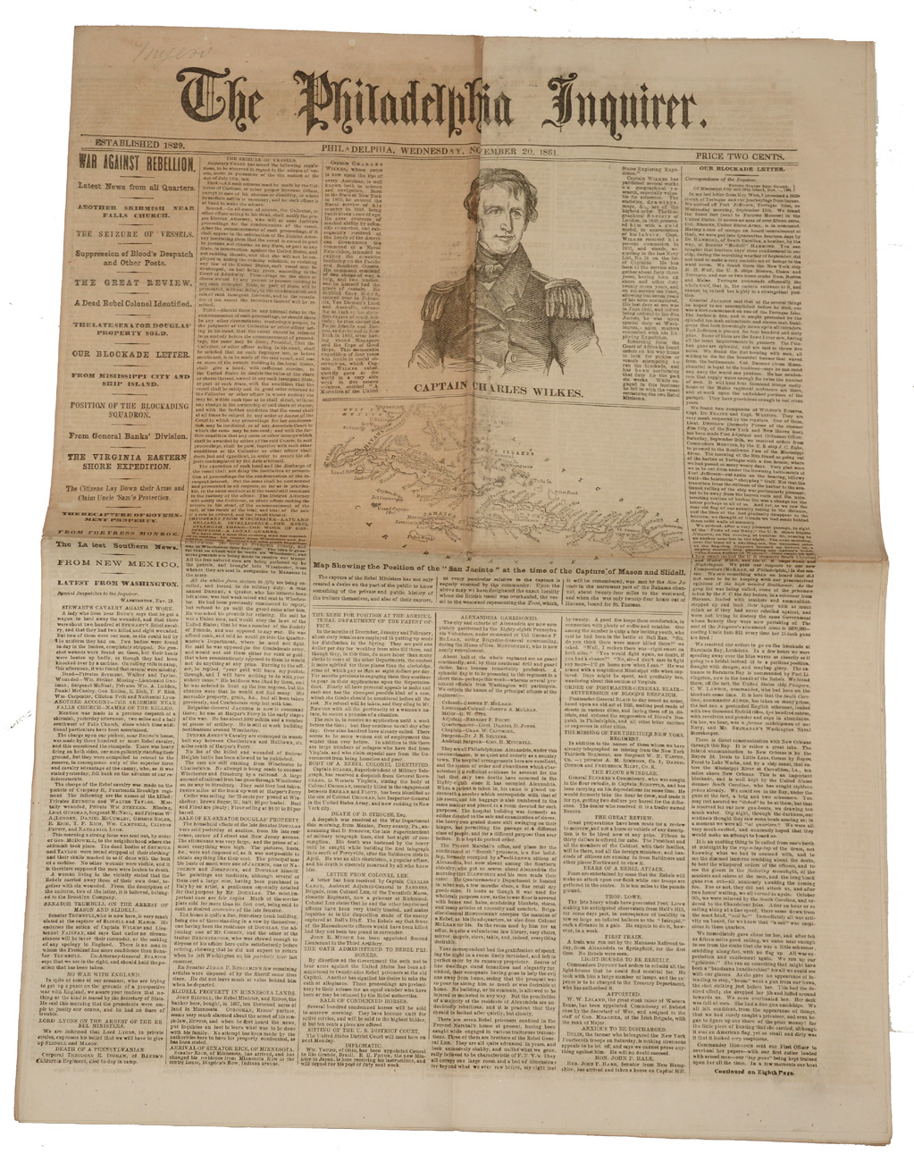 THE PHILADELPHIA INQUIRER—NOVEMBER 20, 1861