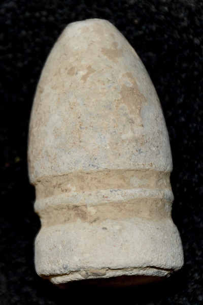 DROPPED CONFEDERATE .58 CALIBER GARDNER PATENT MINIE BALL RECOVERED IN FIELD BETWEEN REYNOLDS’ WOODS & MCPHERSON BARN, GETTYSBURG