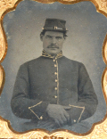NINTH-PLATE TINTYPE OF 7TH NEW YORK CAVALRY TROOPER