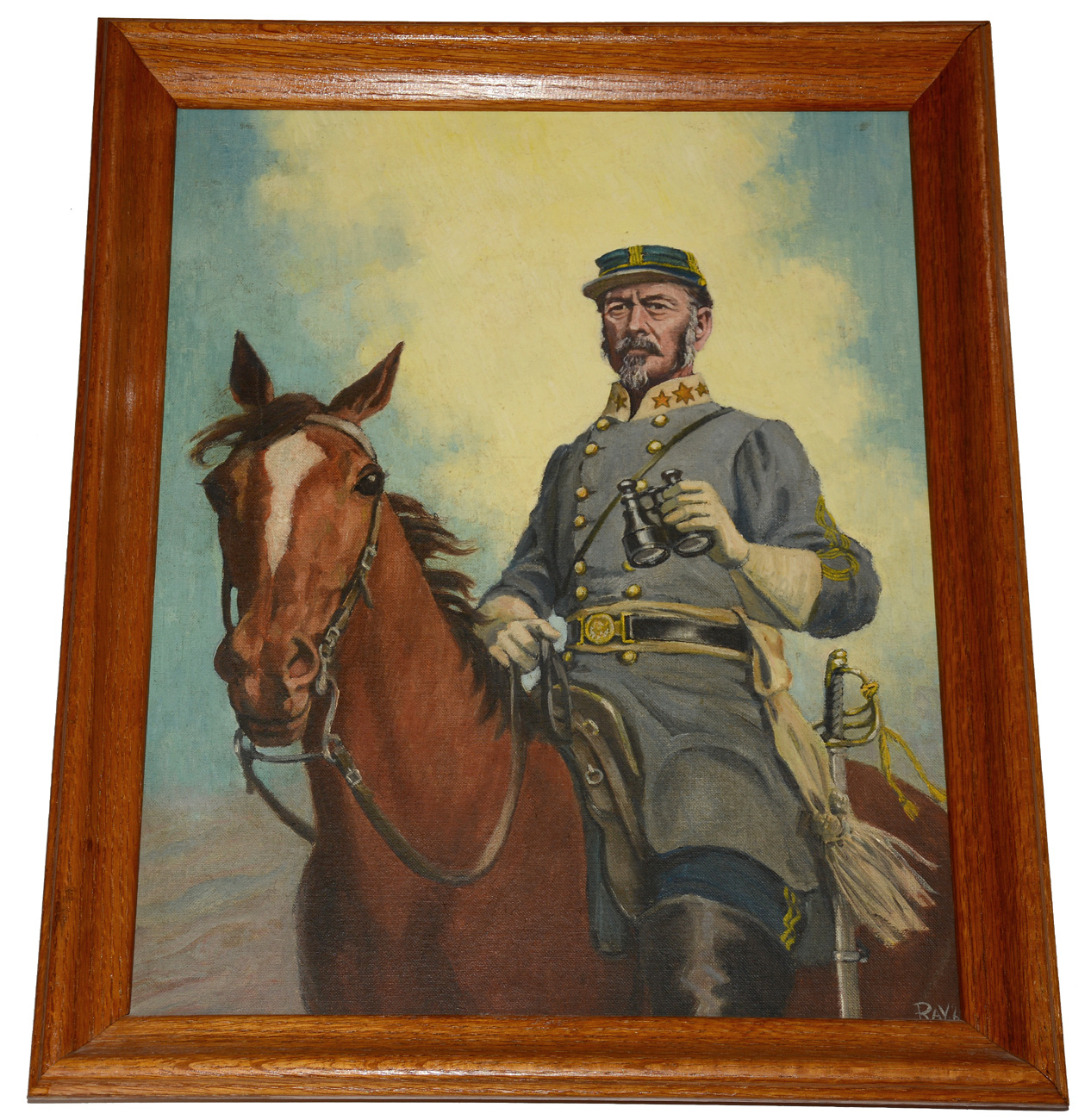 CONFEDERATE GENERAL JOSEPH E. JOHNSTON PAINTING BY FAMED SUPERMAN / BATMAN ARTIST FRED RAY