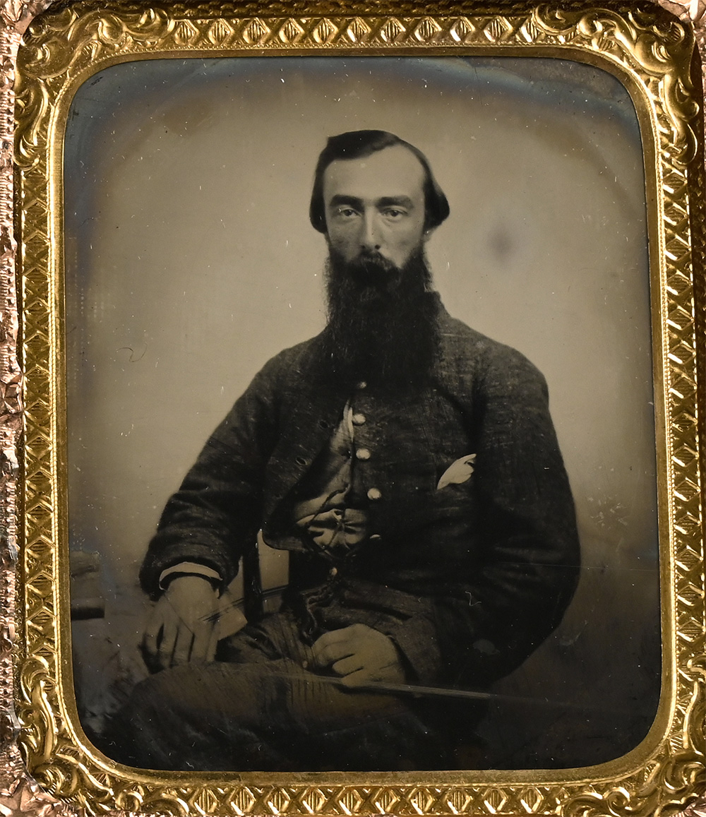 AMBROTYPE OF JOSEPH C. SEXTON, 4th VIRGINIA, STONEWALL BRIGADE, PROMOTED CAPTAIN AND MAJOR, GORDON’S DIVISION COMMISSARY AT APPOMATTOX