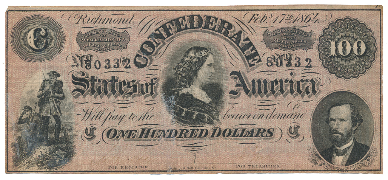 CS $100 NOTE 1864