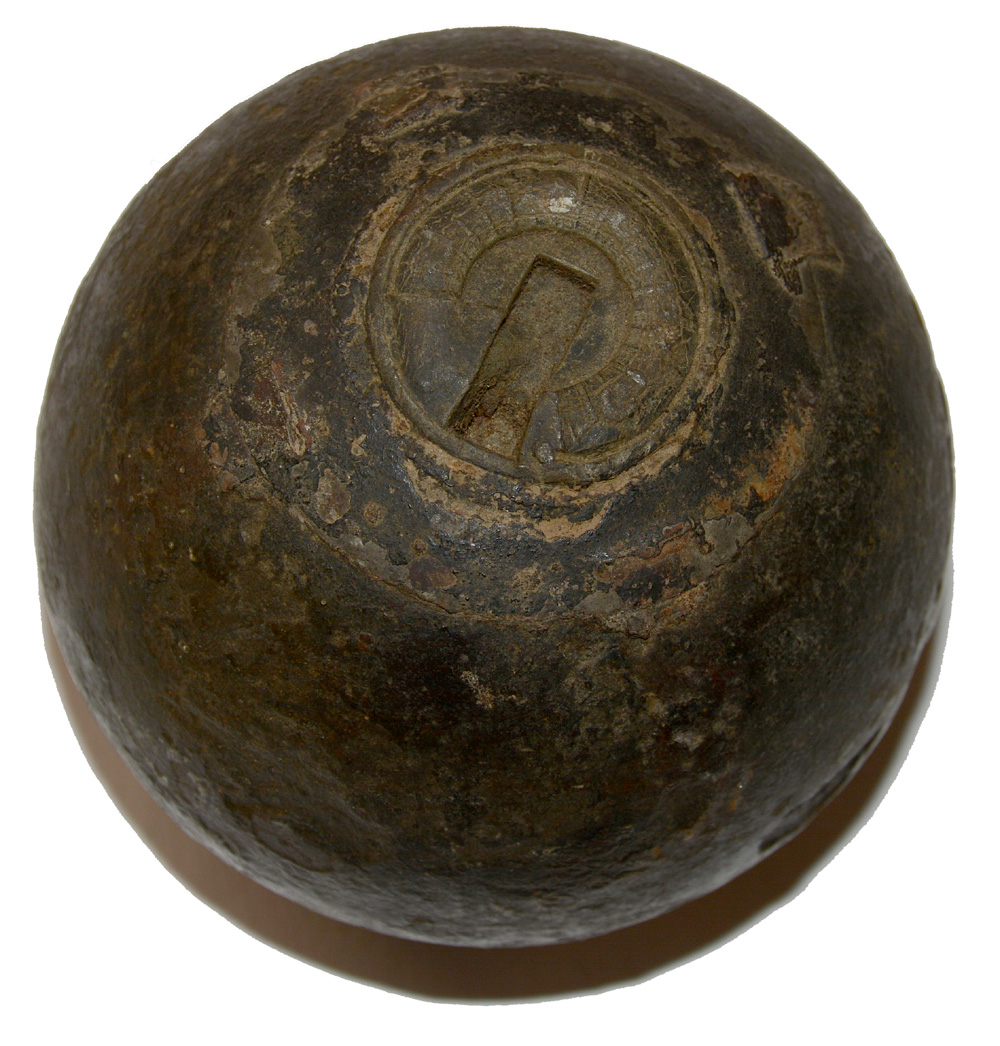 12-POUNDER BORMAN CANNON BALL FROM COLD HARBOR