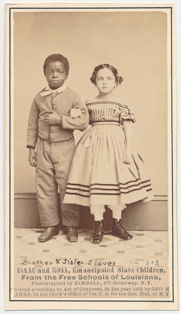 CDV OF SLAVE CHILDREN ISAAC & ROSA
