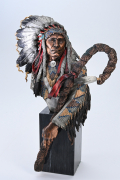 1990 VICTORIOUS CHIEF RED CLOUD ARTIST PROOF MIXED MEDIA SCULPTURE