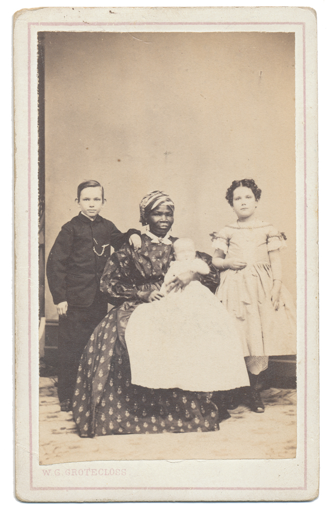 CDV OF AFRICAN-AMERICAN WOMAN WITH CHILDREN