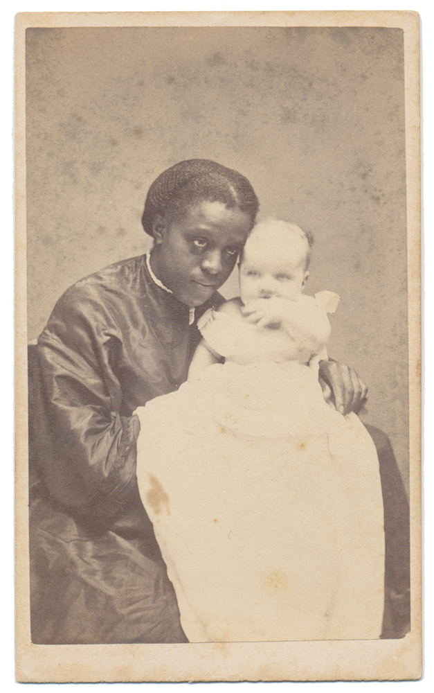CDV OF AFRICAN-AMERICAN WOMAN HOLDING BABY