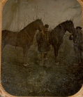 QUARTER-PLATE TINTYPE OF TWO UNION SOLDIERS WITH MOUNTS