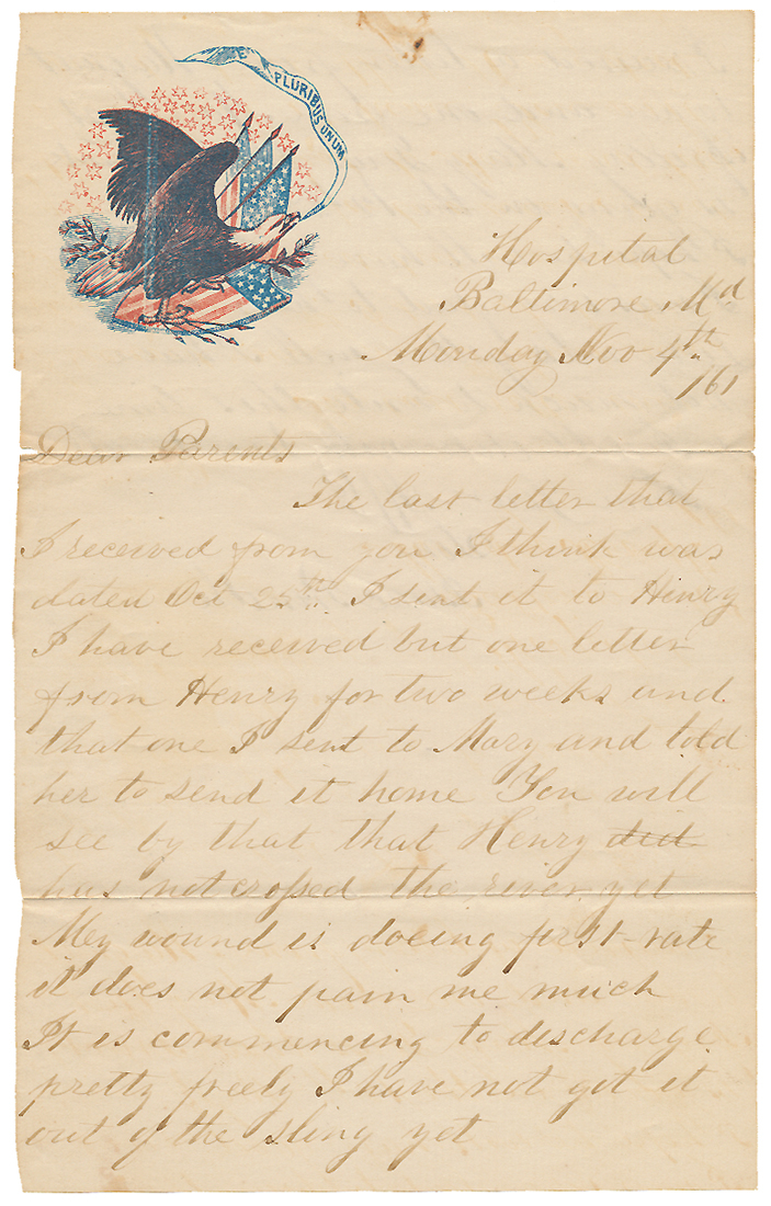 UNION SOLDIER LETTER—PRIVATE ISAAC PRINDLE, CO. “B”, 5TH CT. INFANTRY