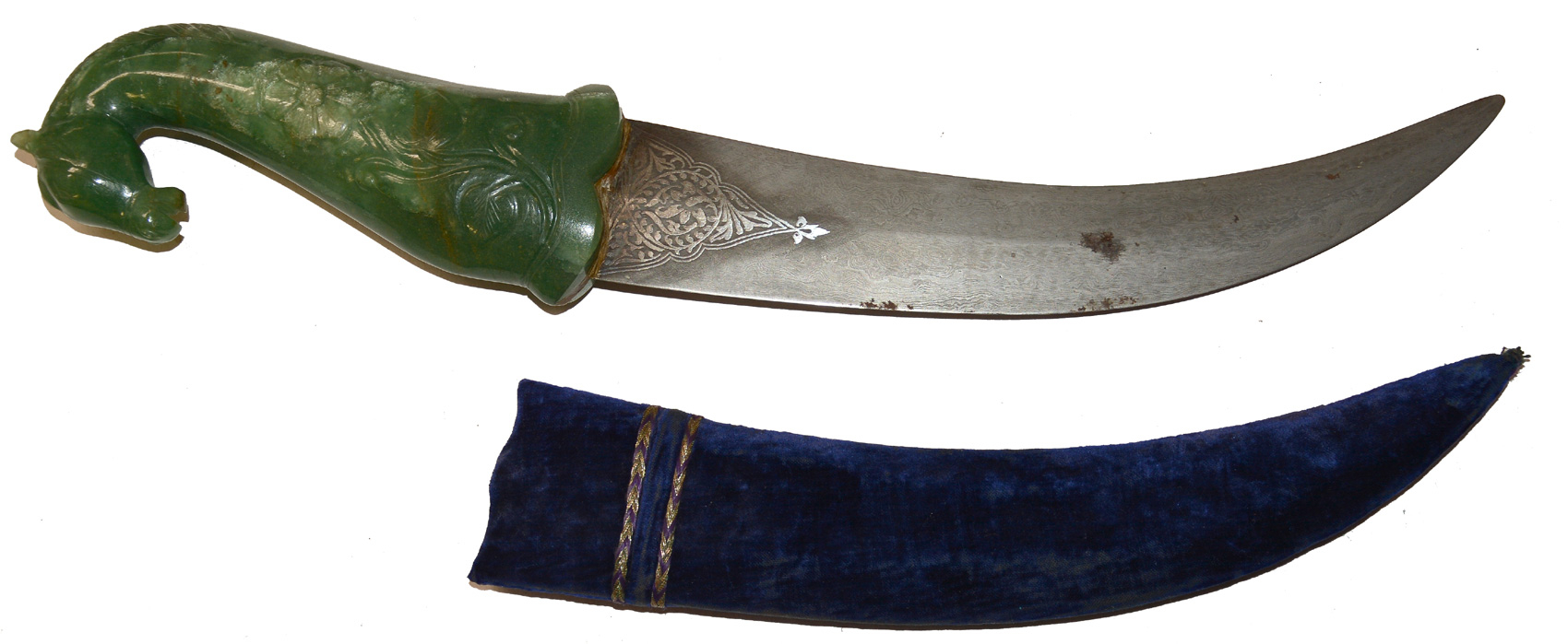 MAGNIFICENT GREEN JADE HILTED MOGUL DAGGER