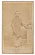 FULL STANDING VIEW OF MASSACHUSETTS SERGEANT –LATER COMMISSIONED – DIED OF YELLOW FEVER IN SOUTH AMERICA IN 1876