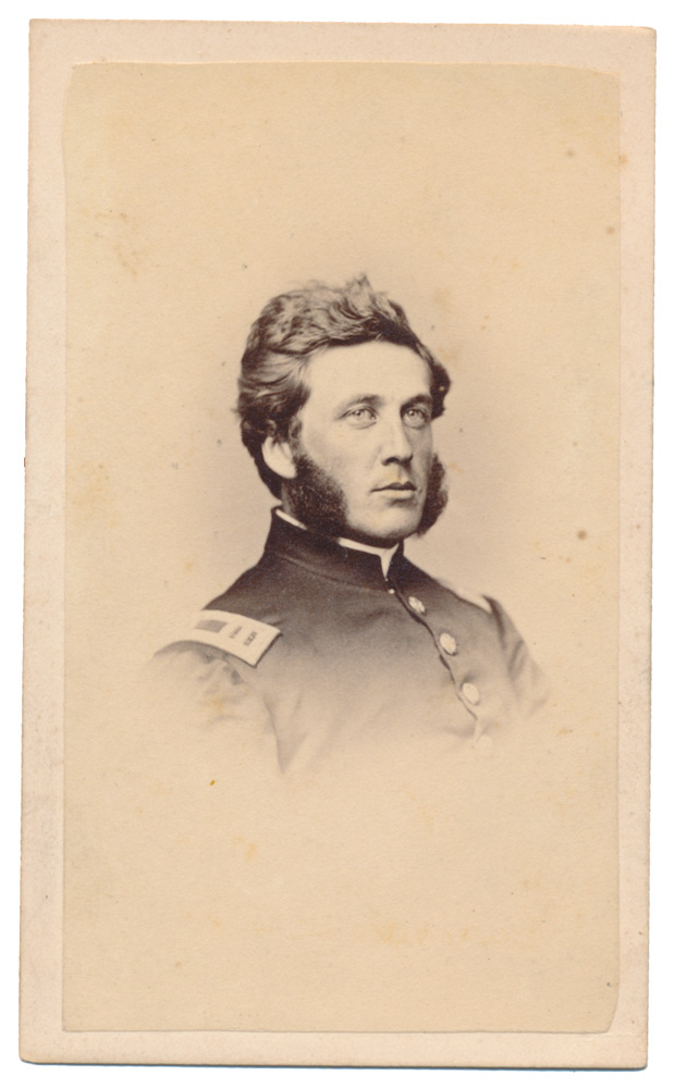 BUST VIEW CDV OF OFFICER WHO SERVED IN TWO MASSACHUSETTS REGIMENTS 
