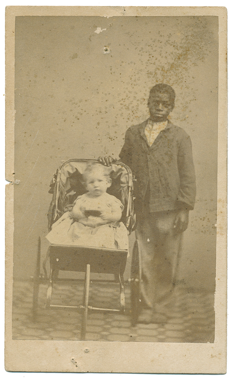 CDV OF AFRICAN-AMERICAN BOY WITH WHITE CHILD