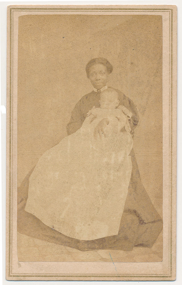 CDV OF AFRICAN-AMERICAN WOMAN HOLDING BABY