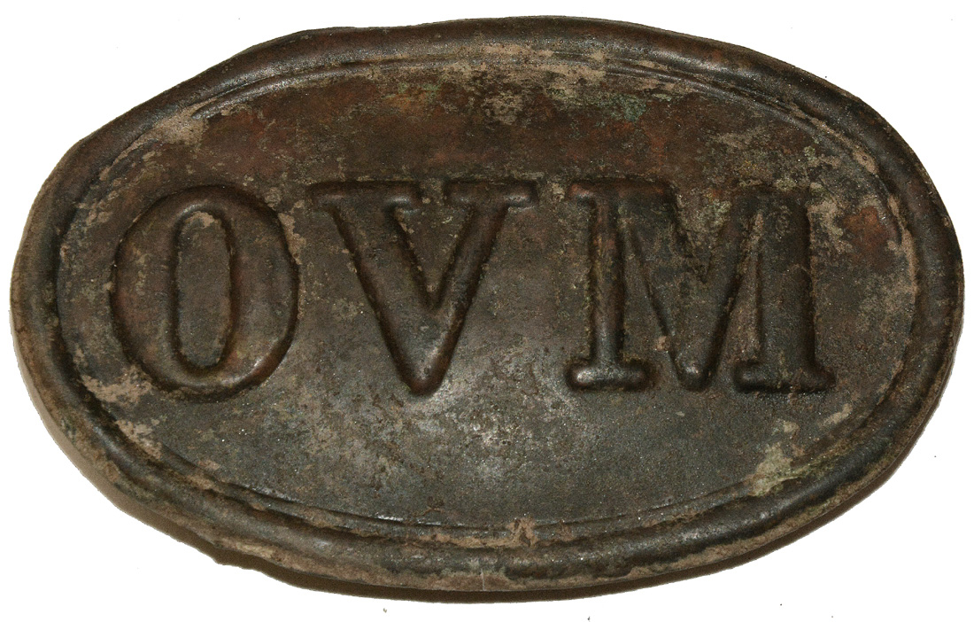 SCARCE EXCAVATED OHIO INFANTRY OVM BELT PLATE IN VERY GOOD CONDITION