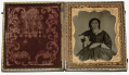 SIXTH PLATE AMBROTYPE OF A VERY SELF-ASSURED BLACK WOMAN CA 1860