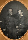 HALF-PLATE DAGUERREOTYPE OF C.S. MAJOR GENERAL STEPHEN DODSON RAMSEUR AND C.S. COLONEL FRANK KINCLOCH HUGER AS WEST POINT CADETS BY JAMES EARLE McCLEES, PHILADELPHIA